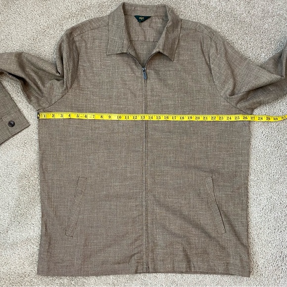 Soft Cloth Unlined Zip Up Jacket Brown XXL - Picture 5 of 6